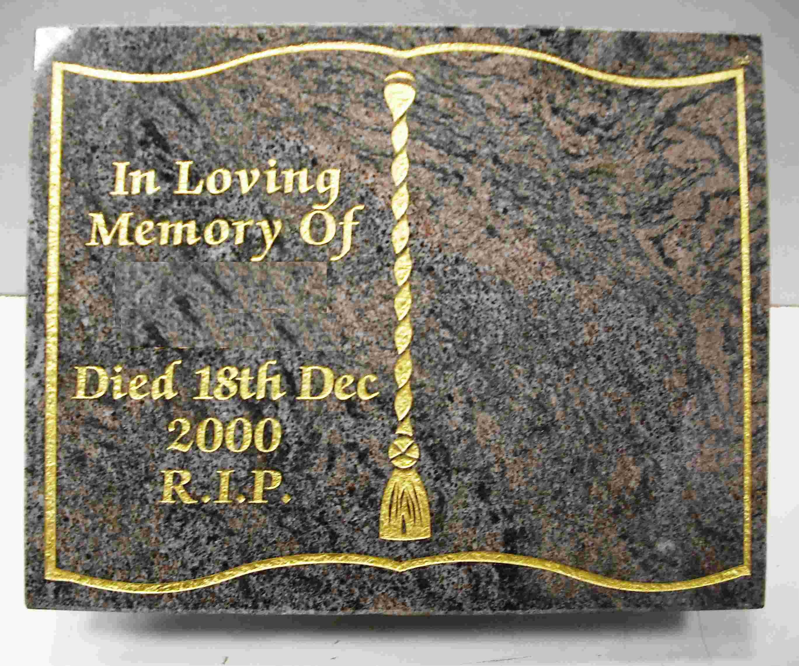Cremation Book plaque